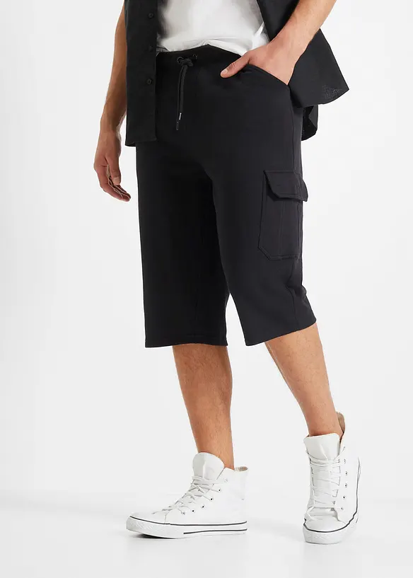 Lange sweat cargo bermuda, regular fit, bonprix