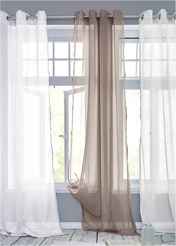 Transparant, effen gordijn (1 stuk), bonprix