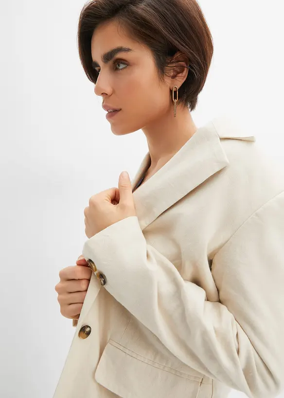 Wijde, lange blazer met knoopdetail, bonprix