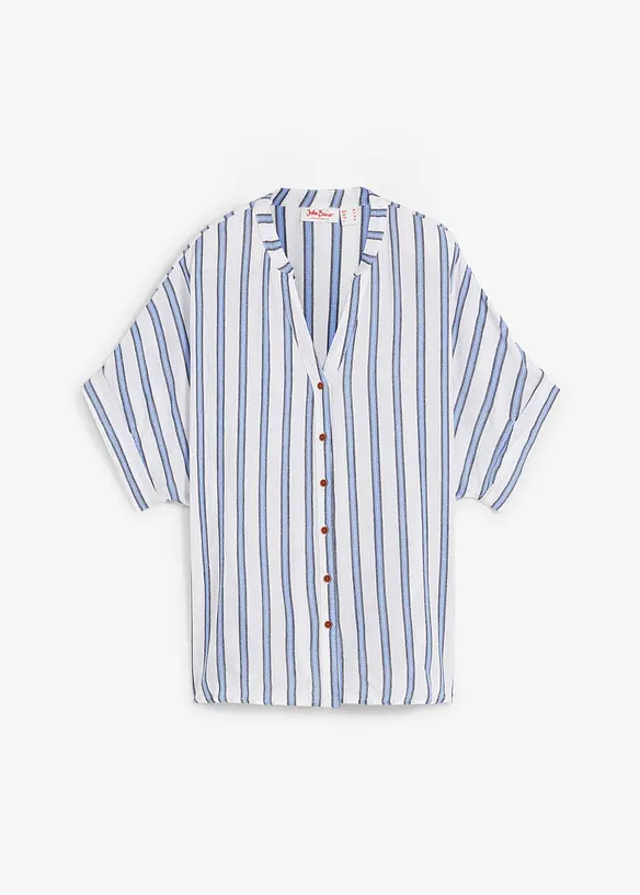Crinkle blouse van soepele viscose, korte mouw, bonprix