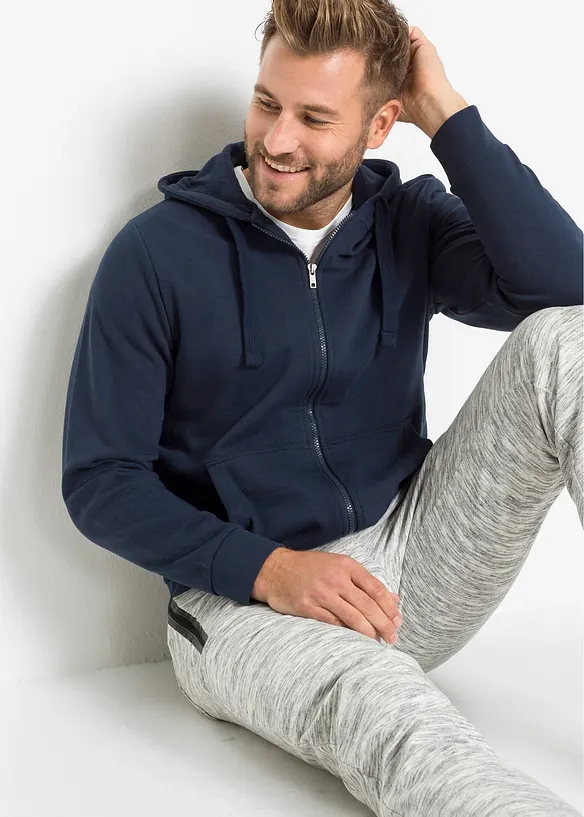 Sweatvest met capuchon en ritssluiting, bonprix
