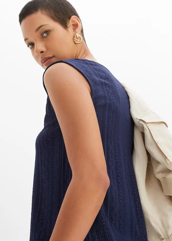 Top met broderie anglaise, bonprix