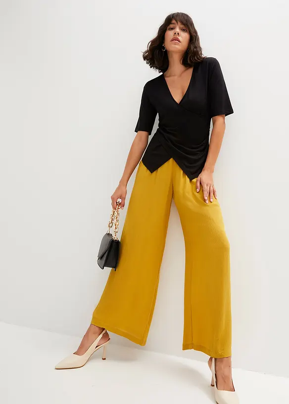 Shirt met viscose in wikkellook, bonprix
