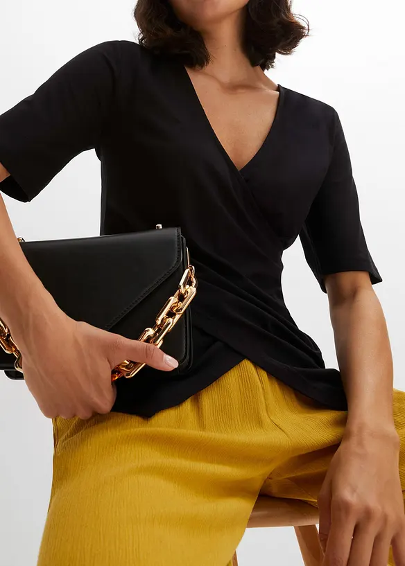 Shirt met viscose in wikkellook, bonprix