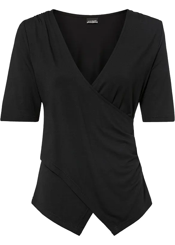 Shirt met viscose in wikkellook, bonprix