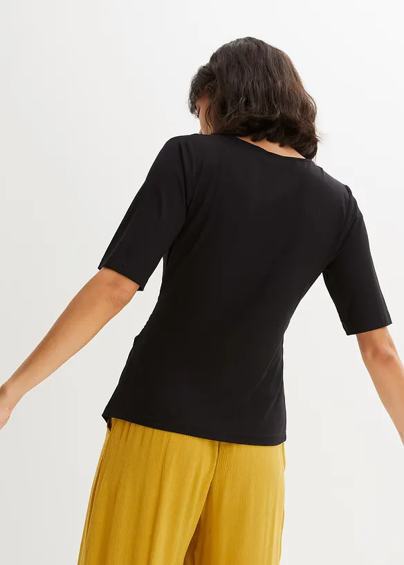 Shirt met viscose in wikkellook, bonprix