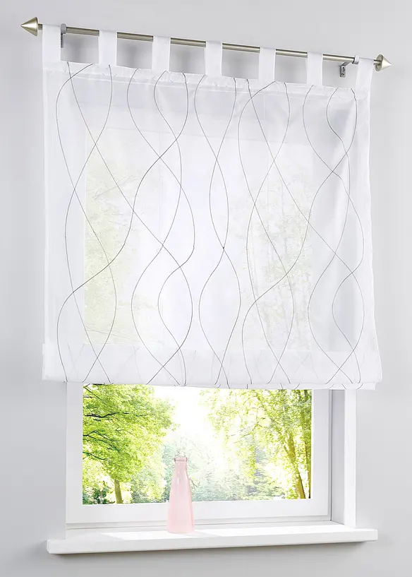 Transparant vouwgordijn met borduursel, bonprix