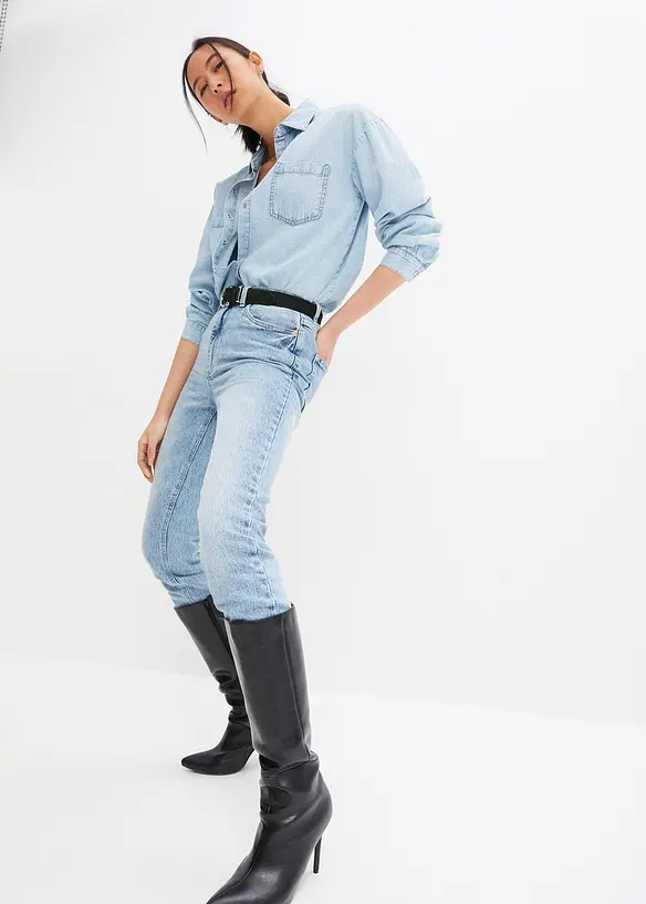 Oversized spijkerblouse, bonprix