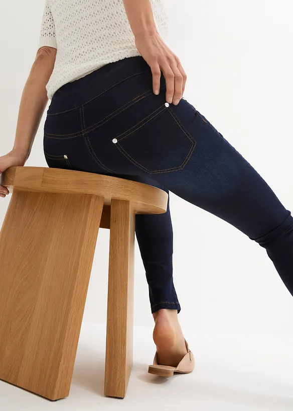 Straight jeans mid waist, super stretch met comfortband, bonprix