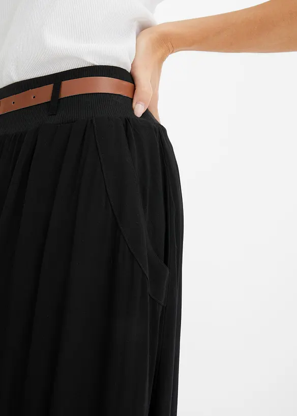 Maxi rok met riem (2-dlg. set), bonprix