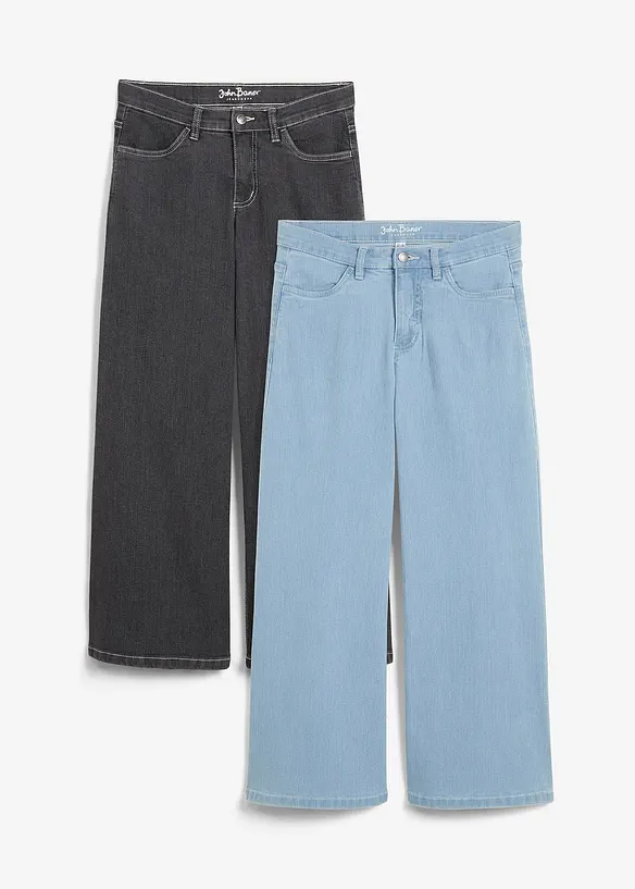 Capri comfort stretch jeans (set van 2), bonprix