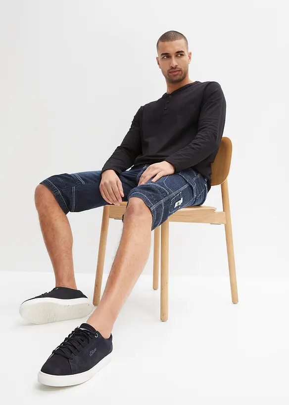 Lichte jeans cargo bermuda, relaxed fit, bonprix