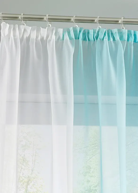 Gordijnen met gerecycled polyester en kleurverloop (set van 2), bonprix