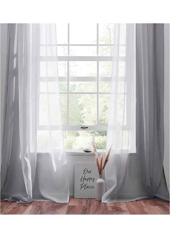 Gordijnen met gerecycled polyester en kleurverloop (set van 2), bonprix
