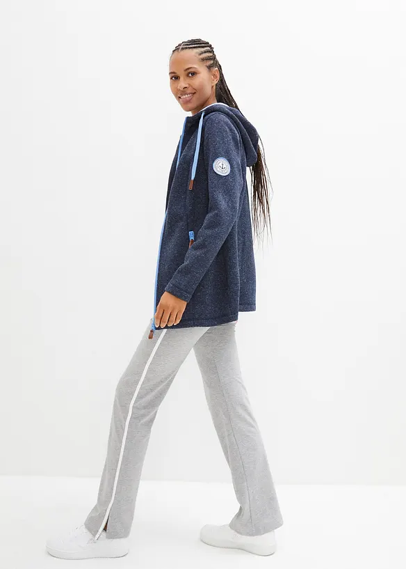 Fleece vest met capuchon, bonprix