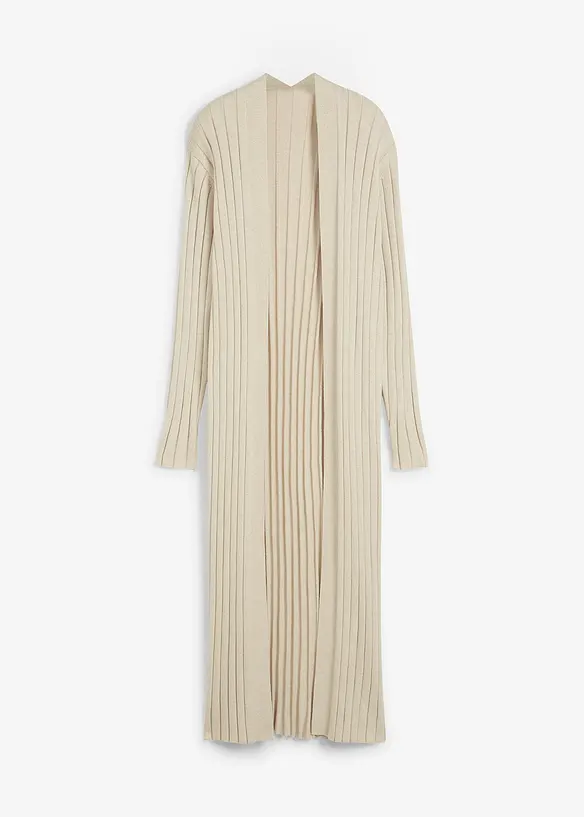 Lang gebreid vest met zijde, bonprix