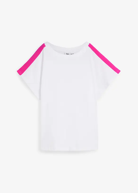 T-shirt met neonstrepen van biologisch katoen, bonprix