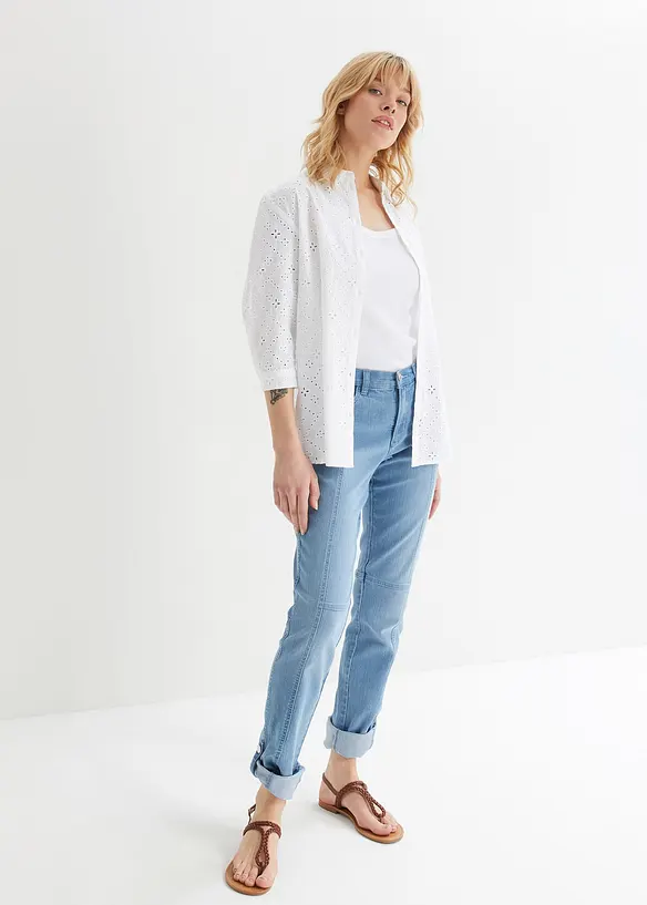 Mid waist jeans met turn-ups, straight, bonprix