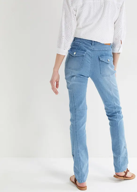 Mid waist jeans met turn-ups, straight, bonprix