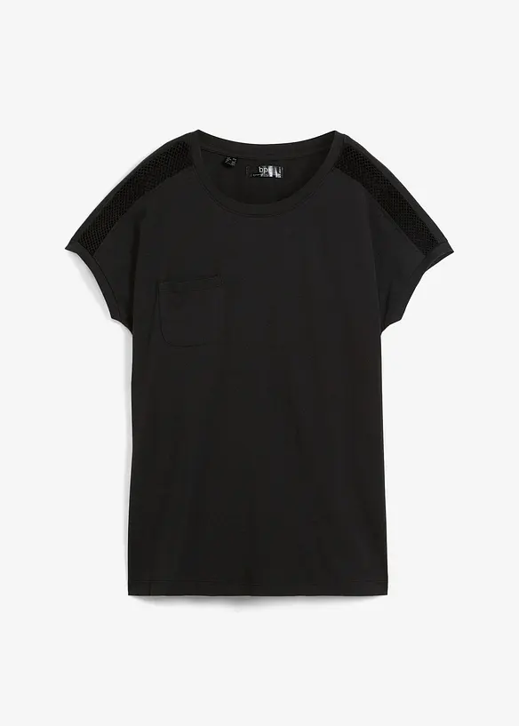 Luchtig shirt met kant, bonprix