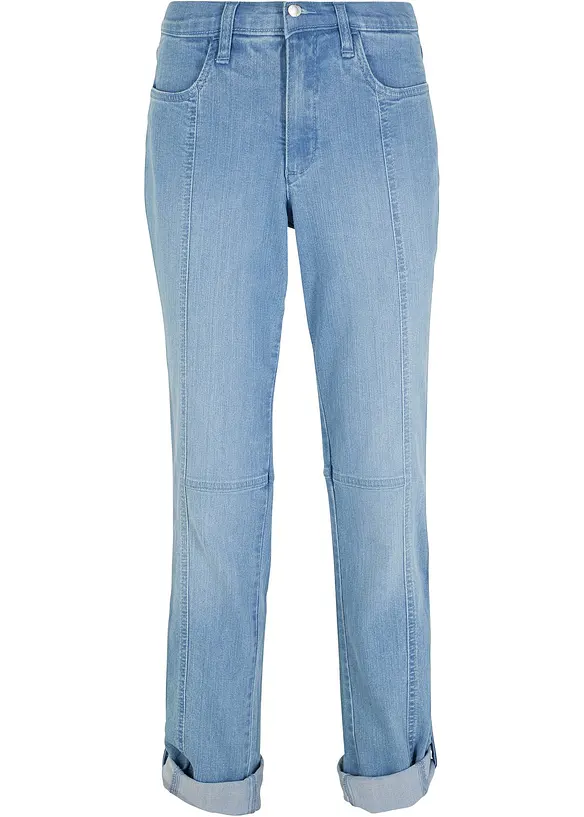 Mid waist jeans met turn-ups, straight, bonprix