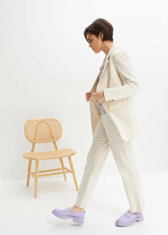 Wijde, lange blazer met knoopdetail, bonprix