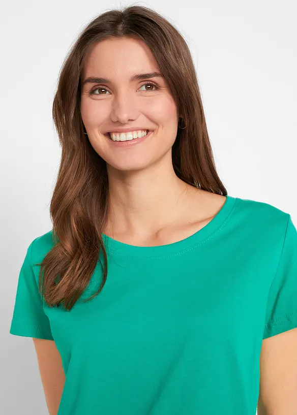 Shirt met ronde hals (set van 5), korte mouw, bonprix