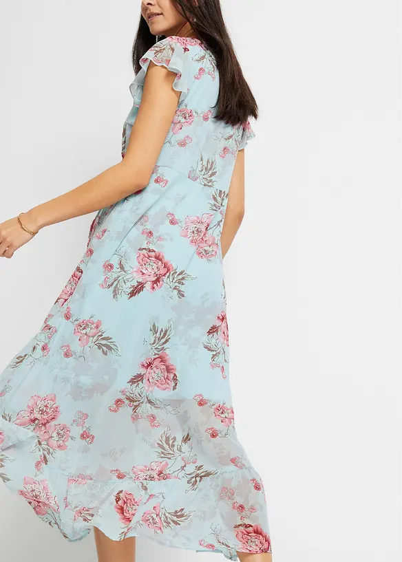 Chiffon jurk met volants, bonprix