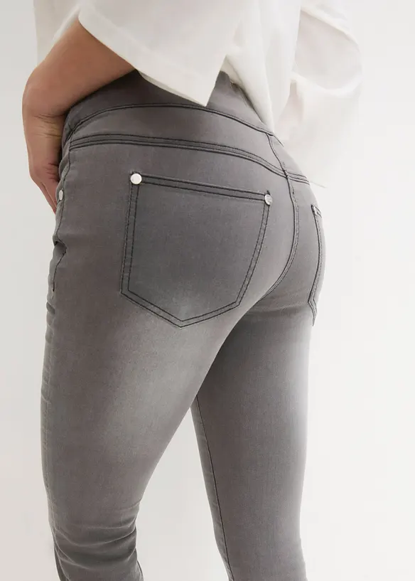 Straight jeans mid waist, super stretch met comfortband, bonprix