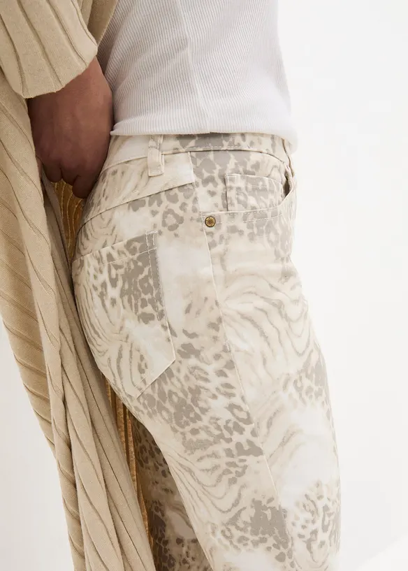 7/8 stretch broek met print, bonprix