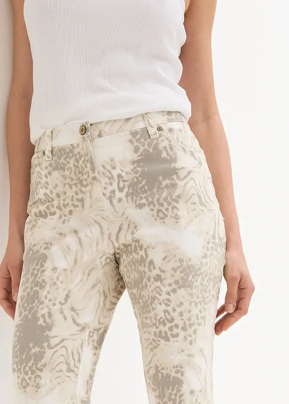 7/8 stretch broek met print, bonprix