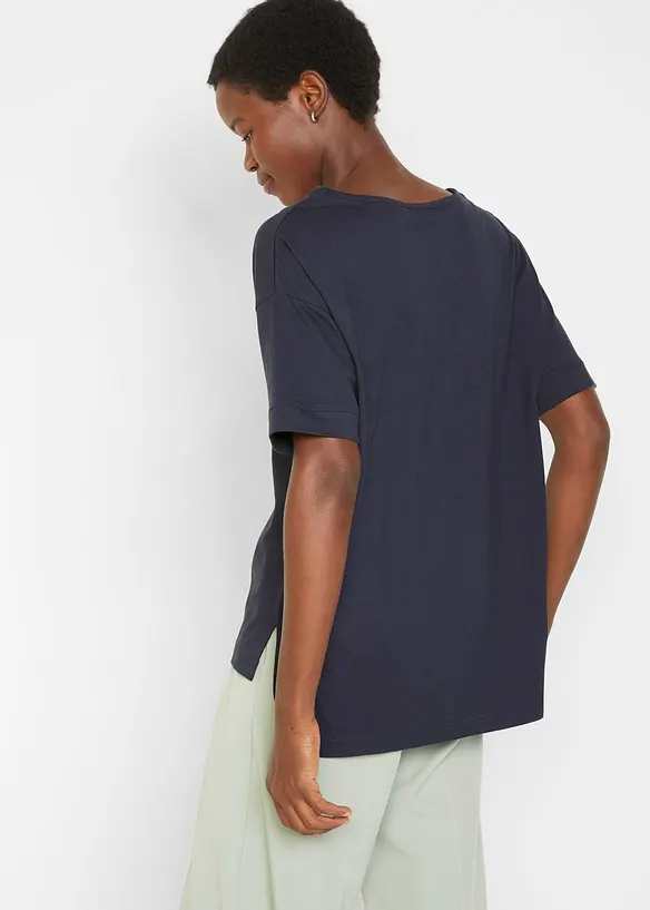 Oversized T-shirt met splitten opzij, bonprix