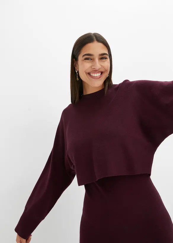 Gebreide jurk en shirt (2-dlg. set), bonprix