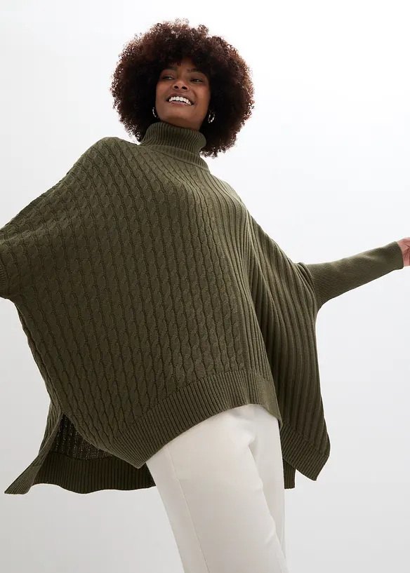 Oversized poncho trui, bonprix