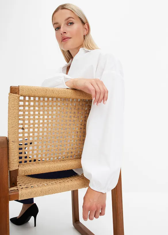 Oversized blouse van puur katoen, bonprix