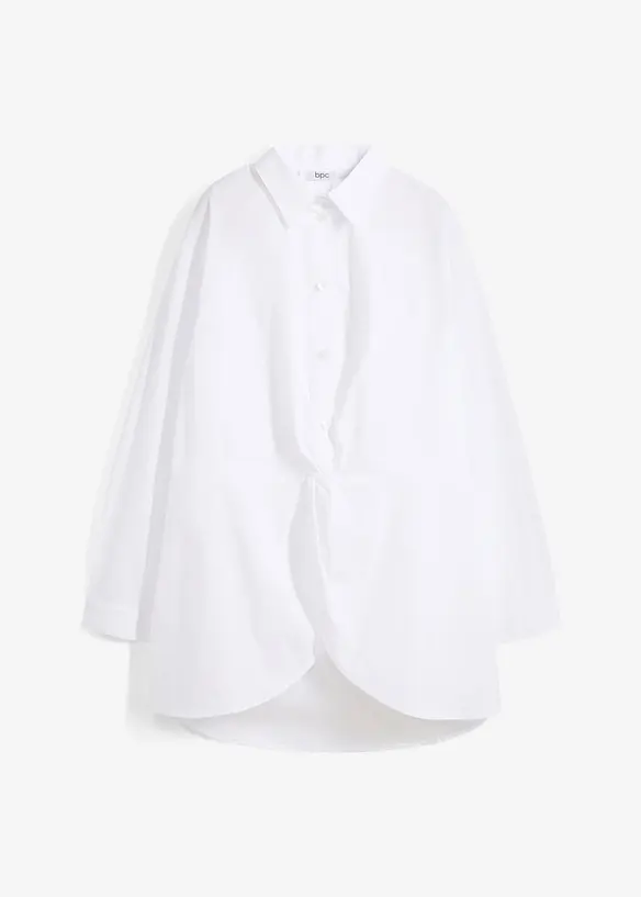 High-low blouse van popeline, lange mouw, bonprix