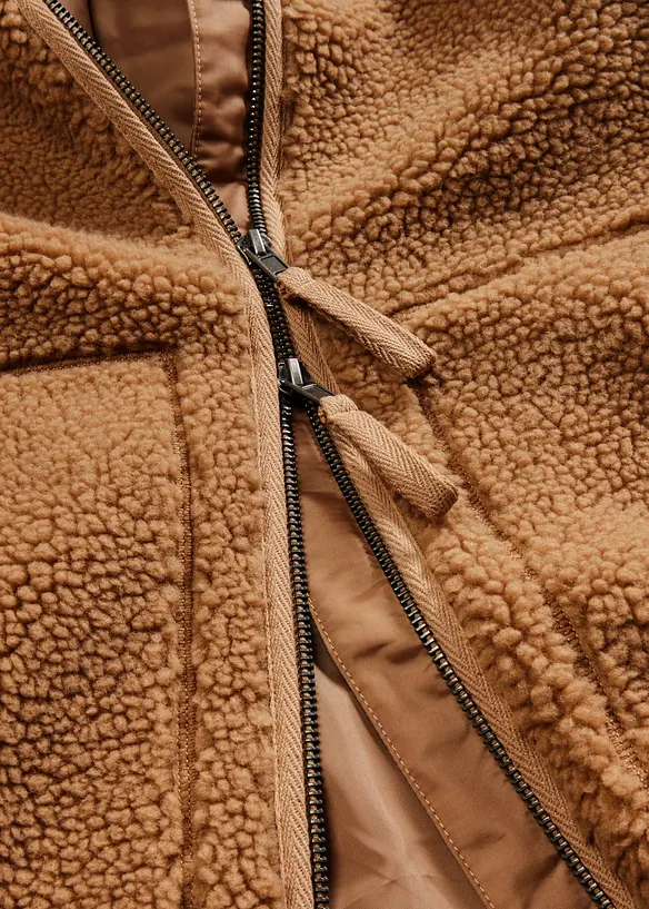 Gevoerde teddy fleece jas, bonprix