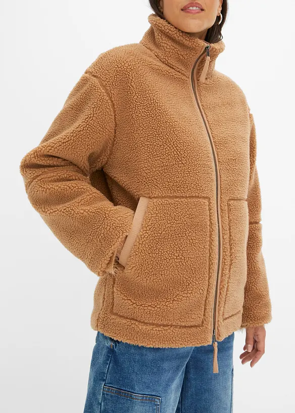 Gevoerde teddy fleece jas, bonprix
