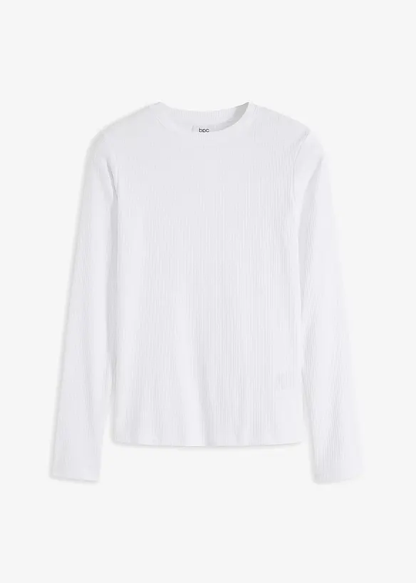 Geribde longsleeve van puur katoen, bonprix