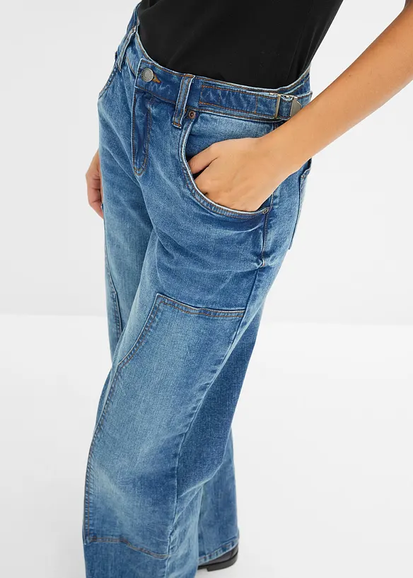 Wide leg jeans, mid waist, bonprix