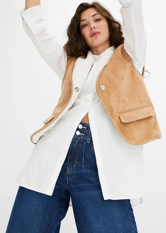 Wide leg jeans met high waist, bonprix
