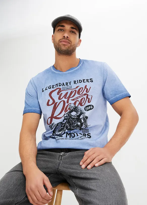T-shirt van biologisch katoen in washed out look, bonprix