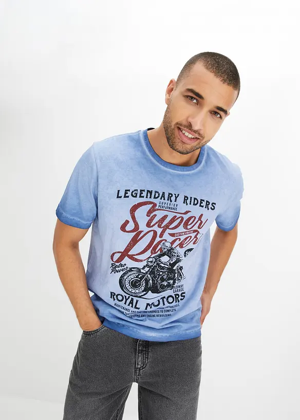 T-shirt van biologisch katoen in washed out look, bonprix