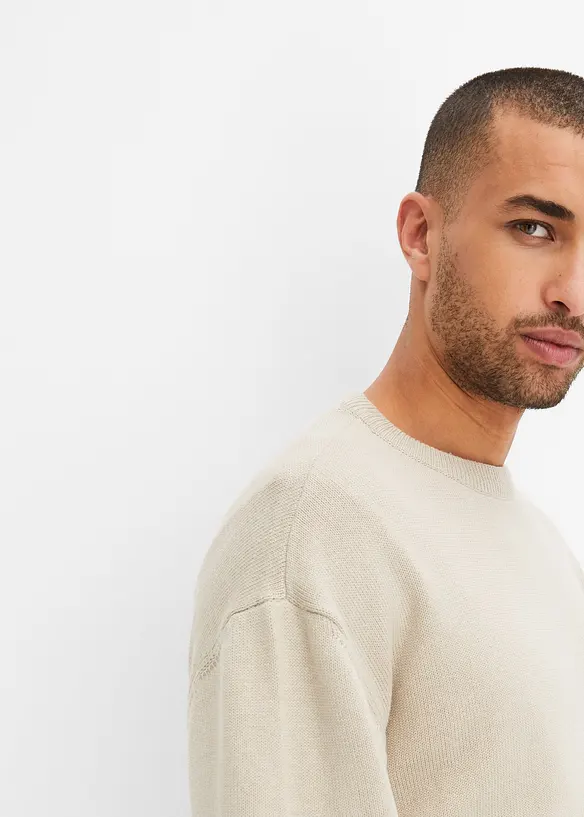 Trui met ronde hals, loose fit, bonprix