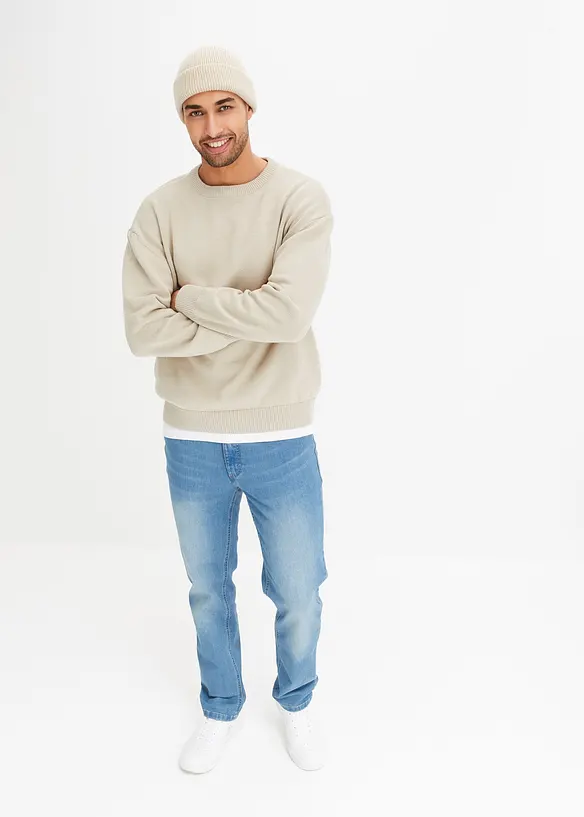 Trui met ronde hals, loose fit, bonprix