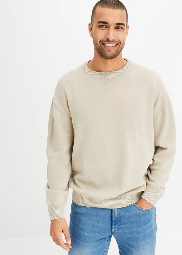Trui met ronde hals, loose fit, bonprix