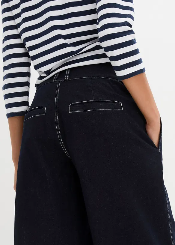 Wide leg stretch jeans met high waist, bonprix