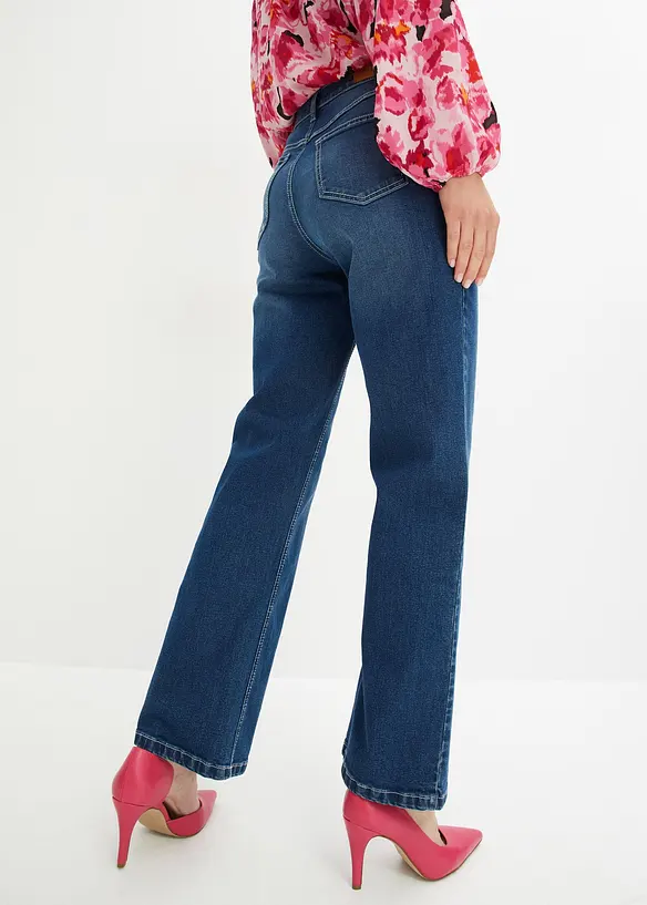 High waist instapjeans, straight (set van 2), bonprix