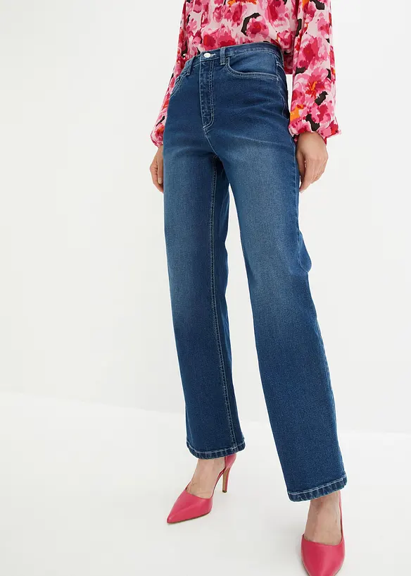 High waist instapjeans, straight (set van 2), bonprix