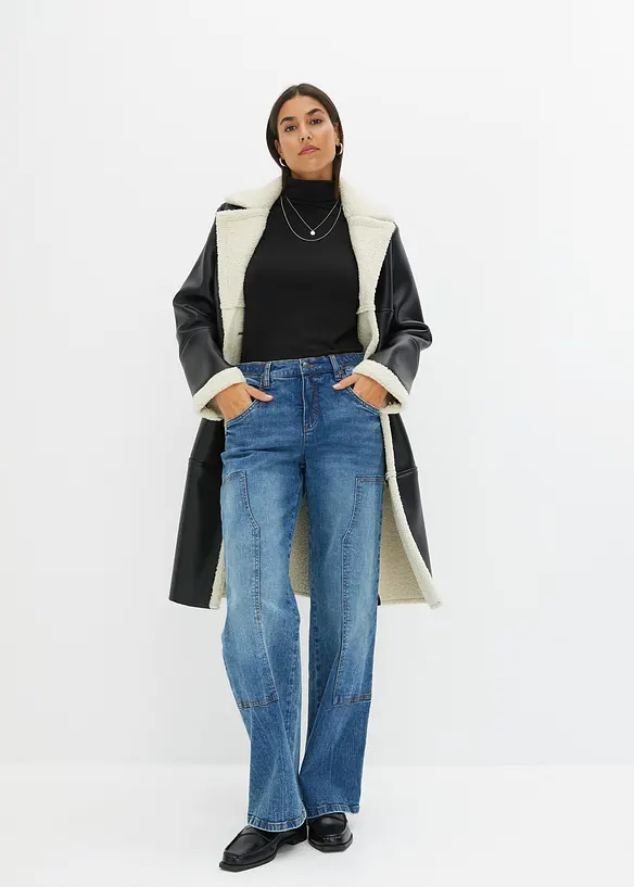 Wide leg jeans, mid waist, bonprix